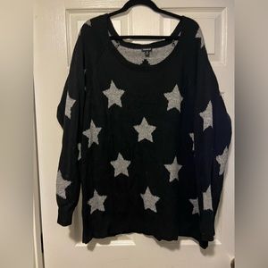 Torrid black sweater with silver stars
